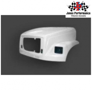 Freightliner FL 106 Hood (2005 & Earlier) - Cofab Reinforced, Pre-Drilled, Corrosion-Resistant, White Gel Coat Finish