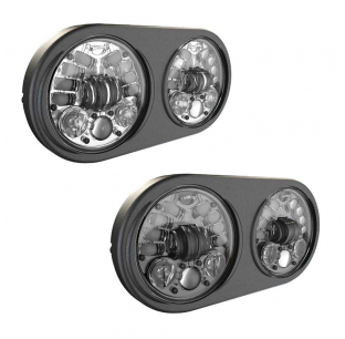 Adaptive LED Motorcycle Headlights for 2013 and Older Road Glides - JW Speaker Model 8692 with Real-Time Banking Angle Sensors