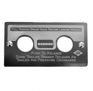 Stainless Steel Parking Brake Control Statement Plate