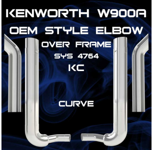 6 Inch Kenworth W900B Over Frame OEM Style Elbow Exhaust Kit