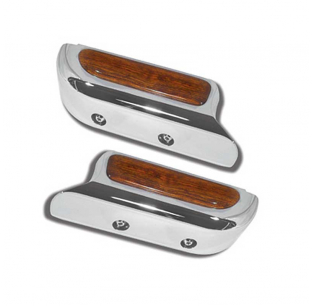 Chrome Plated Aluminum Door Armrest with Genuine African Rosewood Pad for Kenworth