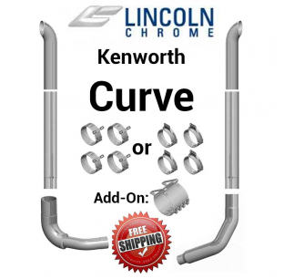 Kenworth W900L T600 T800 W900A W900B 7 Inch Curve Lincoln Exhaust Package