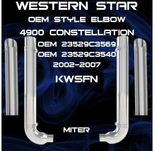 7 Inch Western Star 4900/Stratosphere Exhaust Kit 2002-2007 with Chrome Elbows and Clamps