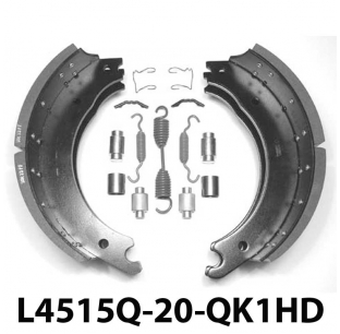 L4515Q-20 Lined Brake Shoes with Hardware Kit - Replaces Automann, Euclid, Meritor, Spicer, Leland, Batco Models