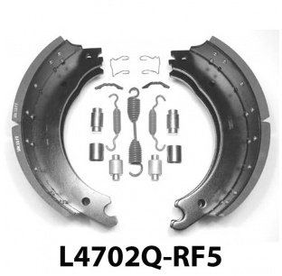 L4702Q Lined Brake Shoes with Hardware Kit - Compatible with Automann, Batco, Euclid, Meritor, Spicer Models