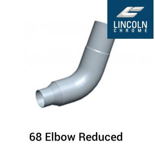 Lincoln 68 Degree Chrome Elbow, 7 to 5 Inch, 15 Inch Top Leg, 17 Inch Lower Leg