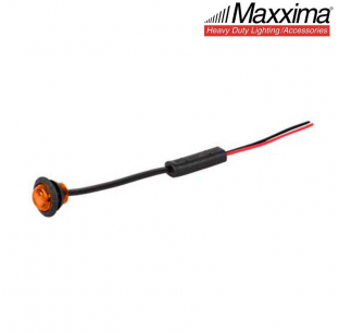 3/4 Inch Mini Dual Voltage Clearance Marker Light, Amber Clear Lens, 3 LEDs, 12/24V, P2PC Compliant, Maxxima, 5-Year Warranty