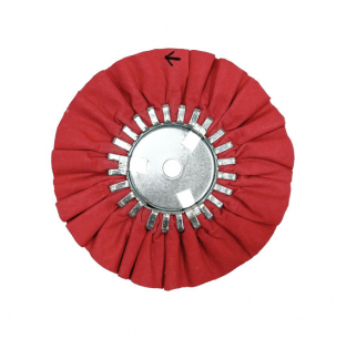 Red Airway Buffing Wheel with Removable Center Plate - Fits Various Buffers