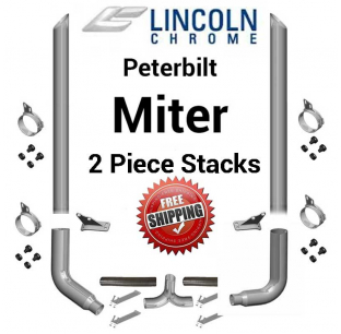 Peterbilt 379 8 Inch Miter Lincoln Exhaust Package