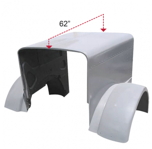 Peterbilt 379 Fiberglass Long Hood Without Grille - Durable, High-Quality Replacement Part