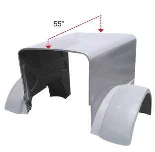 Peterbilt 379 Fiberglass Short Hood Without Grille And Surround - Durable Replacement Part