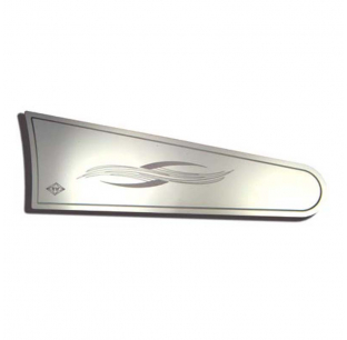 Stainless Steel Dashboard Top Pocket Insert with E Flourish for 2001+ 370 Series - Passenger Side