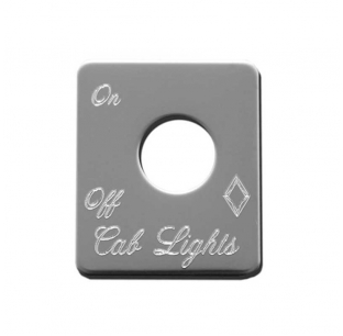 Stainless Steel Cab Lights Switch Plate for 2005 and Older Peterbilt 359/370 Models