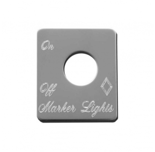 Stainless Steel Marker Lights Switch Plate for 2005 and Older Peterbilt 359/370 Models