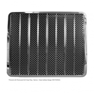 Stainless Steel Oval Hole Grill with Reinforcement Bars for Peterbilt 359/379 Extended Hood