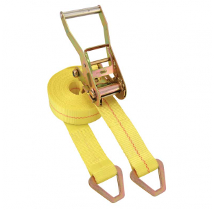 2 Wide Handle Ratchet Strap with D-Ring Assembly for Secure Cargo