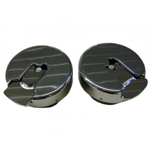 304 Stainless Peterbilt Fuel Cap Covers with 2 Lever Styles