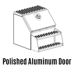 Aluminum Step Box With Polished Aluminum Door