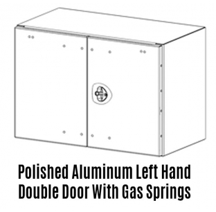 24 Inch By 24 Inch Aluminum Barn Door Toolbox With Polished Aluminum Left Hand Double Door With Gas Springs