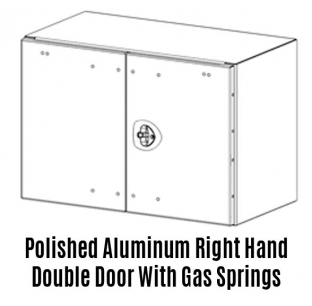 24 Inch By 24 Inch Aluminum Barn Door Toolbox With Polished Aluminum Right Hand Double Door With Gas Springs