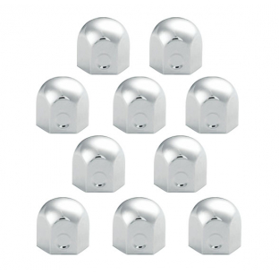 10 Pack Chrome Plated Steel Push On Nut Covers, 1-1/2 Inch by 1-1/2 Inch