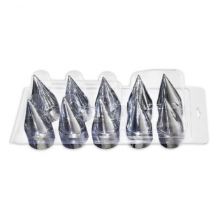 10 Pack Chrome Plastic Spike Push-On Lug Nut Covers 1-1/2 Inch By 4-1/4 Inch