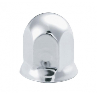 Stainless Steel Push-On Lug Nut Cover with Flange, 1-1/8