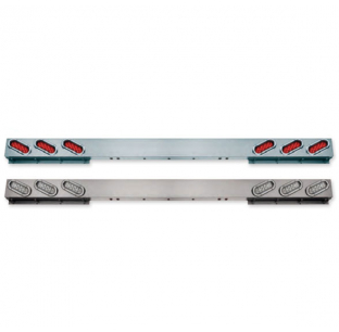 Stainless Steel Rear Light Bar with Oval LED Lights and Chrome Bezels