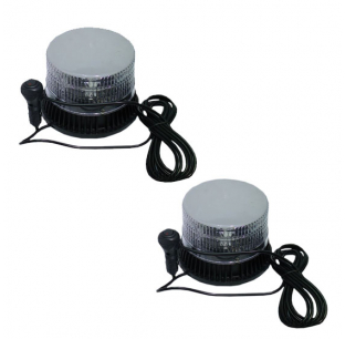 16 LED High Powered Dome Beacon Light with White Lens