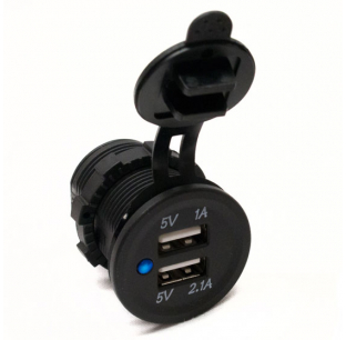 Socket Sized Dual Port USB with Blue LED - Compact and Efficient Charging Solution