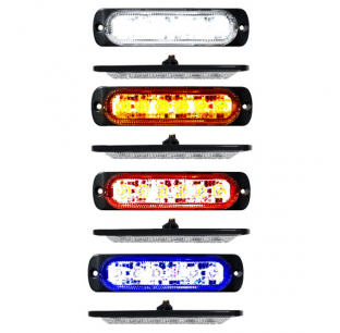 Ultra Slim 6 LED Flush Mount Strobe Light - Pattern Marker, Fits Most Vehicles