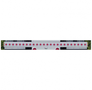 Universal Rear Light Bar with 24 Two-Inch Light Holes - 1 Piece Design