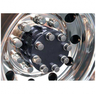 Sanded Drive Axle Hub Covers - Roadworks - Includes Mounting Hardware - Available with Chrome Nut Covers - Shown in Polished Stainless Steel