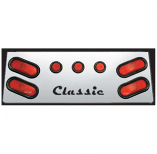 Universal 12 Inch Rear Center Panel - Stainless Steel with 4 Oval, 3 S15 Holes - Classic Design - Fits Various Truck Models