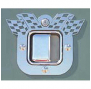 Peterbilt 'Victory' Door Latch Trim - Stainless Steel, Fits 1973-2005 Models, Roadworks, 1-Year Warranty