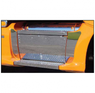 Peterbilt 387 Battery/Tool Box Side Trims - Stainless Steel, 4-Piece Kit by Roadworks, Fits Most Models, 1-Year Warranty