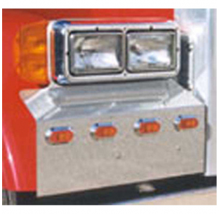 Peterbilt 379 Double Rectangular Headlight Fender Guards - Stainless Steel, Fits 10 Challenger Lights, Part # RW32092, Sold as Pair