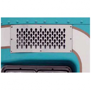 Kenworth K100 Intake Trim by Roadworks - 16 Punch Style Options Including Keyhole, Circle, Hexagon, Rectangular, Square, Oval, Star, Snake Skin