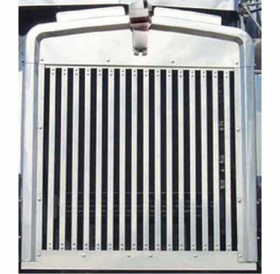 W900L Extended Hood Replacement Grill Insert with 16 Vertical Bars - Reuses Factory Wire Screen - Roadworks 1 Year Warranty