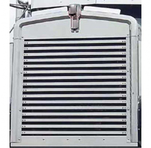 W900L Extended Hood Replacement Grill Insert with 16 Horizontal Bars - Reuses Factory Wire Screen - Roadworks 1 Year Warranty