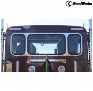 Kenworth T680/T880 Daycab Rear Window Trims - 1 Piece, 3 Section Louvers, or Visor Options