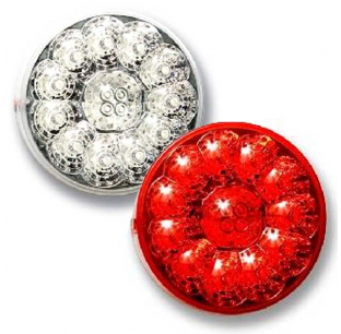 4 Inch Red Grommet Light with Red or Clear Lens