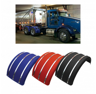 25 Inch Poly Single Arch Fenders with Stainless Steel Inserts for Trucks