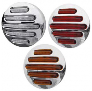 2 1/2 Inch Round Flatline Marker Light with Chrome Housing, Amber LED, Clear Lens, 14 Diodes, 12V by Trux