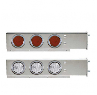 Stainless Steel Flat Top Mud Flap Hanger Light Bars with Six 4 Inch LED Lights