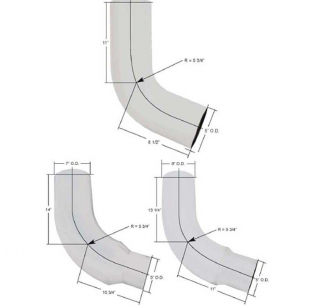 Peterbilt 359 68 Degree Galvanized Exhaust Elbow - Available in 3 Sizes, Fits Most Models, 1 Year Warranty