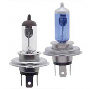 H4 Halogen 12V Bulb in Clear or Xeon White & Different Watts