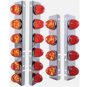 Peterbilt Front Air Cleaner Brackets With 17 LED Watermelon Lights