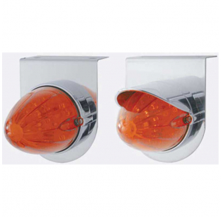 Stainless Steel Light Bracket with 19 LED Dark Amber Light, Flush Mount, Off-Road Use Only