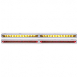 Stainless Steel Light Bracket with Two 19 LED 12 Inch Reflector Light Bars - Fits Most Truck Models